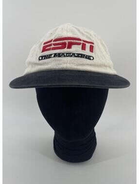 Vintage ESPN The Magazine Strapback Hat Cap Cotton White  Black